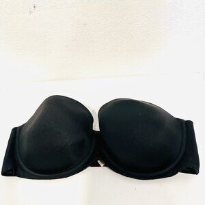 Lane Bryant Cacique Black Strapless Bra Plus Size 42DD Lightly Lined Underwire